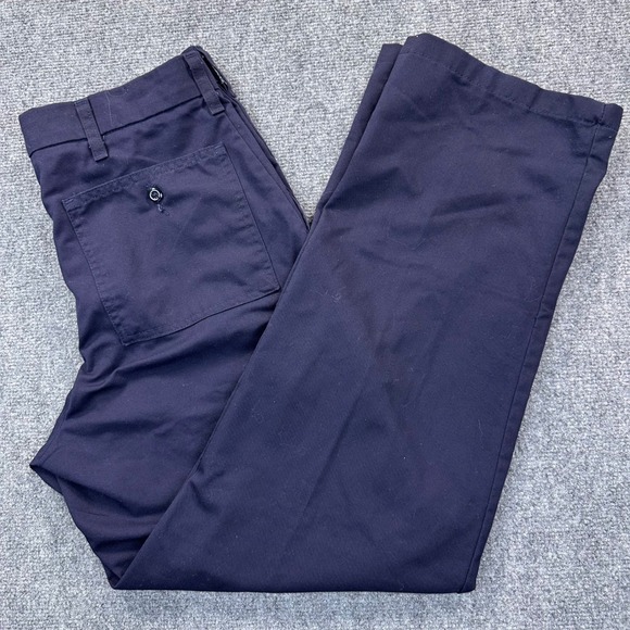 FedEx Stan Herman Workwear Pants Mens 34R-32 Navy Blue Polyester Blend Cargo - Picture 1 of 10